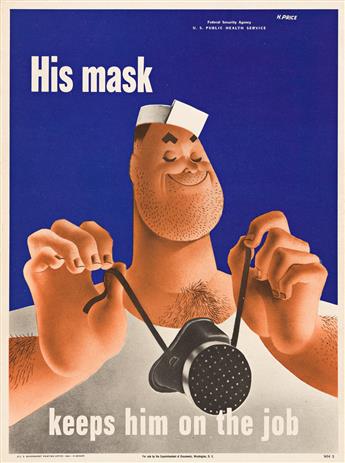 FERREE & H. PRICE (DATES UNKNOWN).  [UNITED HEALTH SERVICE & VD / WORLD WAR II.] Group of 5 small format posters. Circa 1942. Sizes var